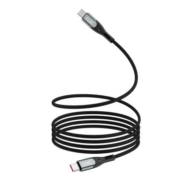 Boat Type C To C 65w Cable | Pd Fast Charging Cable – Carbon Black