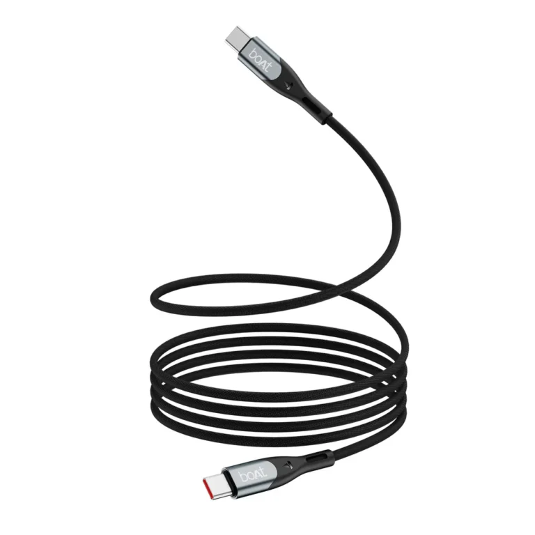 Boat Type C To C 65w Cable | Pd Fast Charging Cable – Carbon Black