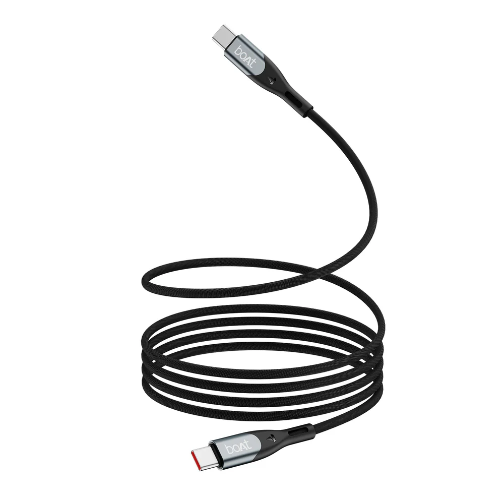 Boat Type C To C 65w Cable | Pd Fast Charging Cable – Carbon Black Boat Type C To C 65w Cable | Pd Fast Charging Cable – Carbon Black