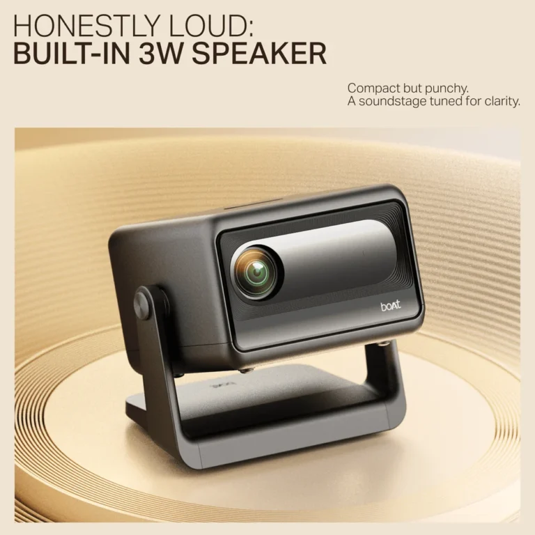 Boat Cinehead E1 Android Smart Projector With 150 Inch Display, 720p Hd Resolution