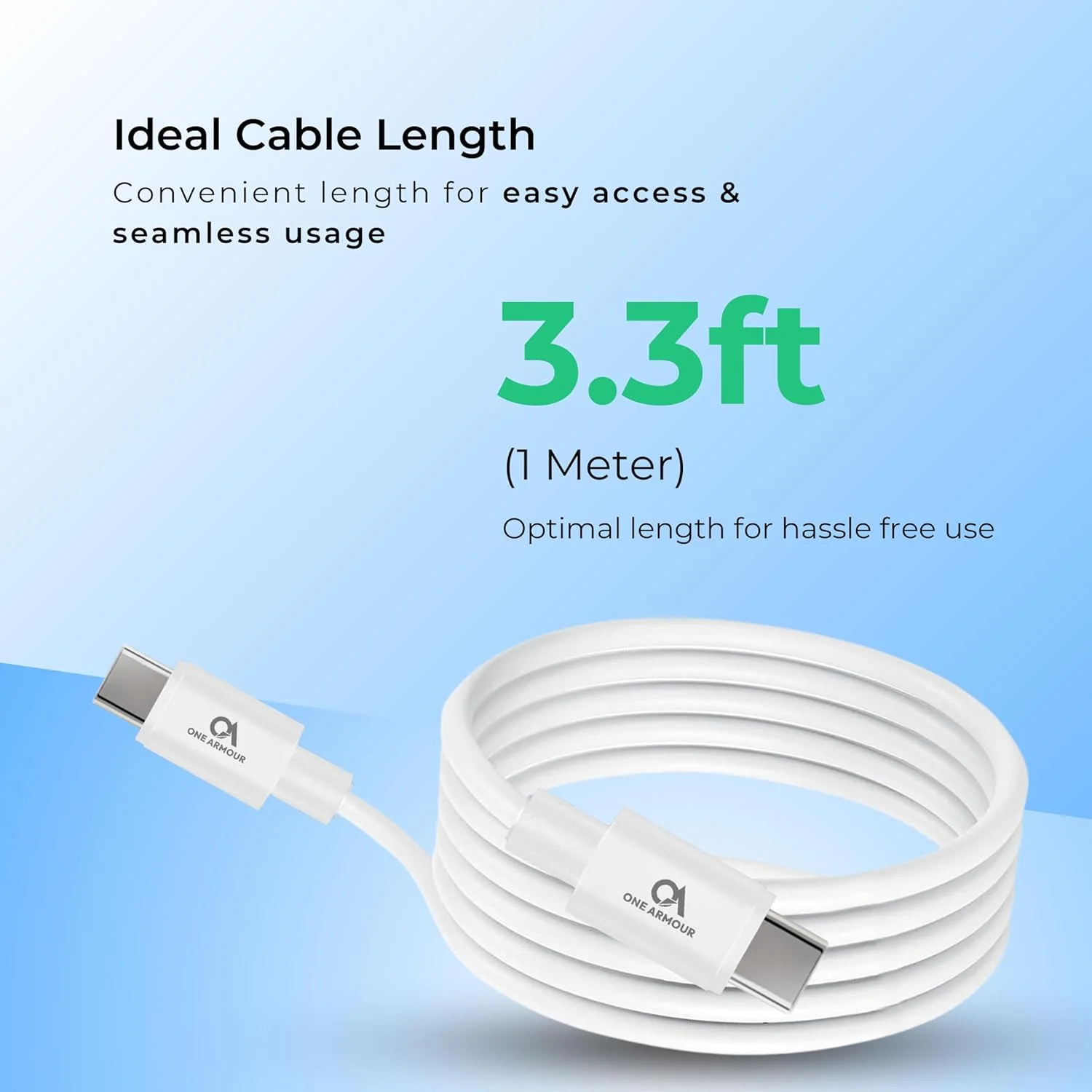 Onearmour Type C To Type C High Speed Data Cable For Charging & Data Transfer Onearmour Type C To Type C High Speed Data Cable For Charging & Data Transfer